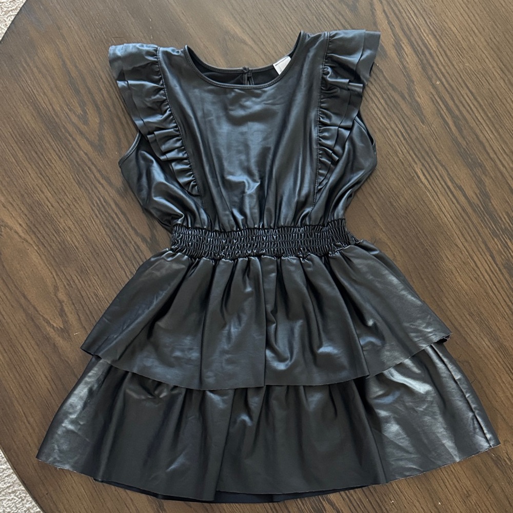 Black Ruffled Sleeveless Dress